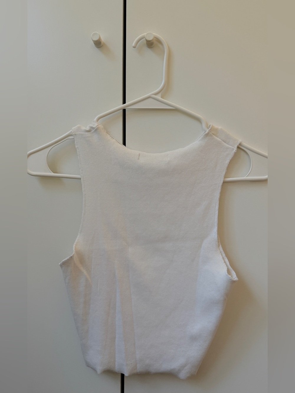 Zara White Ribbed Tank Top